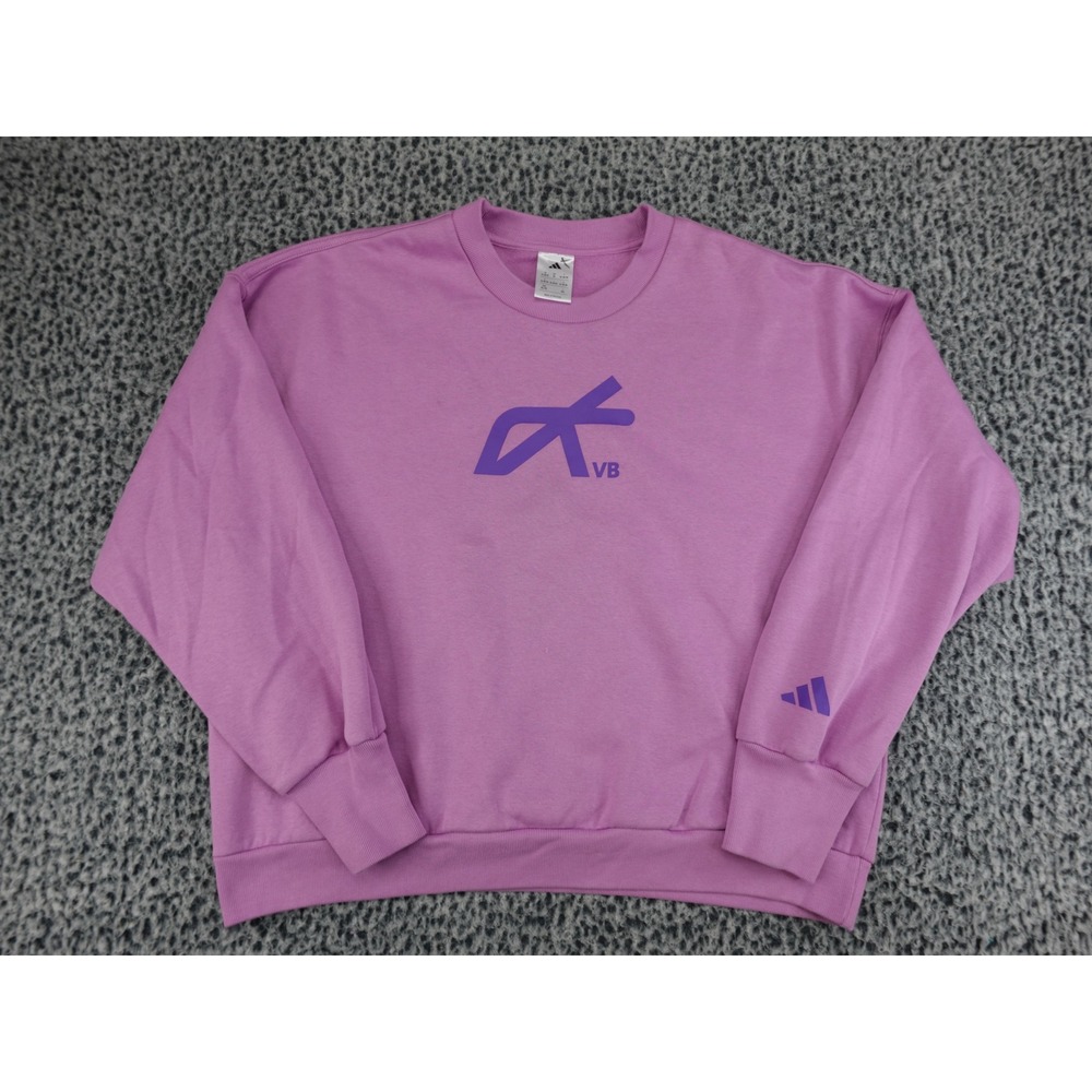 Adidas x Victoria Beckham Women XL Purple Graphic Logo Sweatshirt Oversized VB